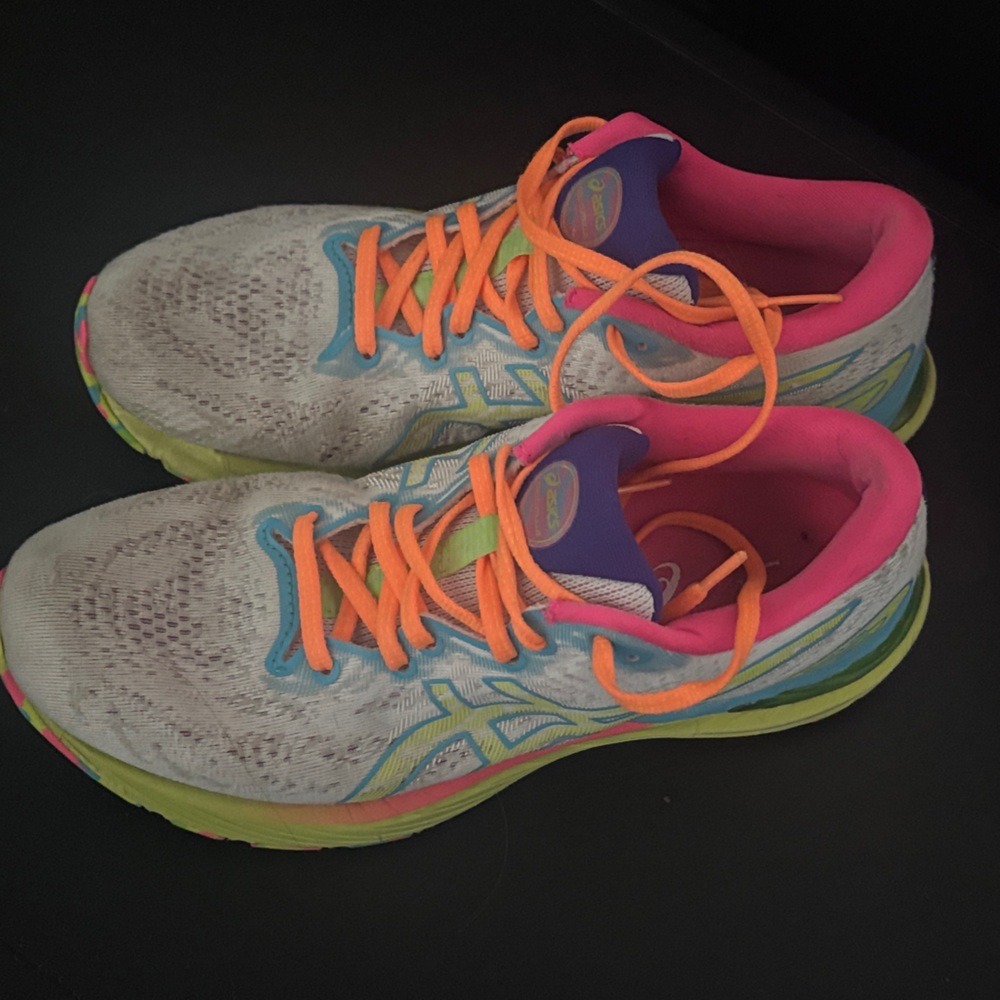 ASICS Women's White and Pink Athletic Shoes